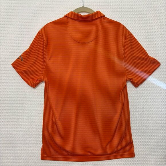 Callaway Men’s Orange Striped Opti-Dry Polo Golf Short Sleeve Shirt, Sz Medium - Picture 2 of 8